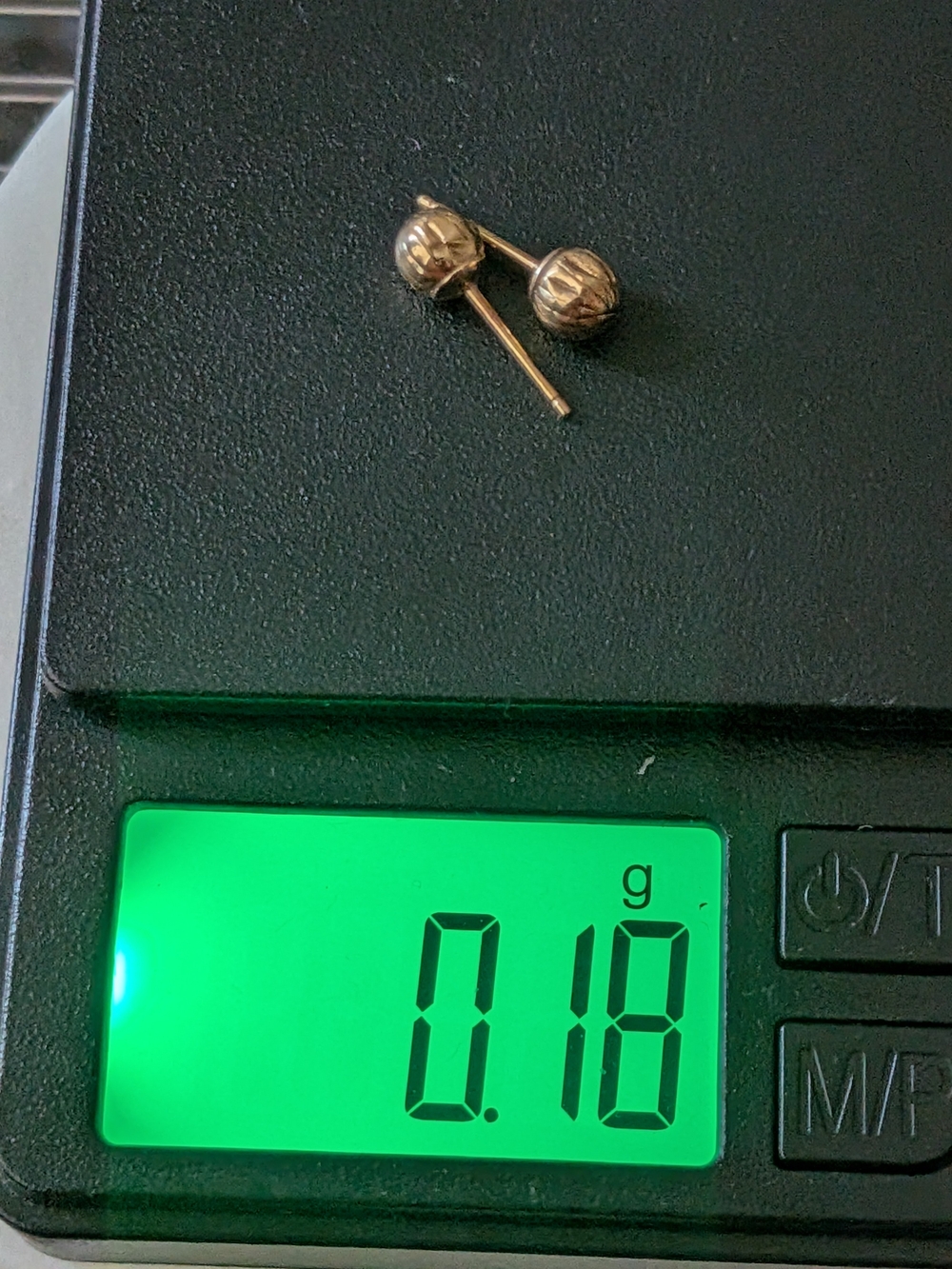 Vintage 14K Gold Textured Ball Stud Earrings - 0.18g Dainty (Read Description)